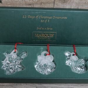Waterford Marquis 12 Days Of Christmas 2nd In A Series Set Of 3 Ornaments